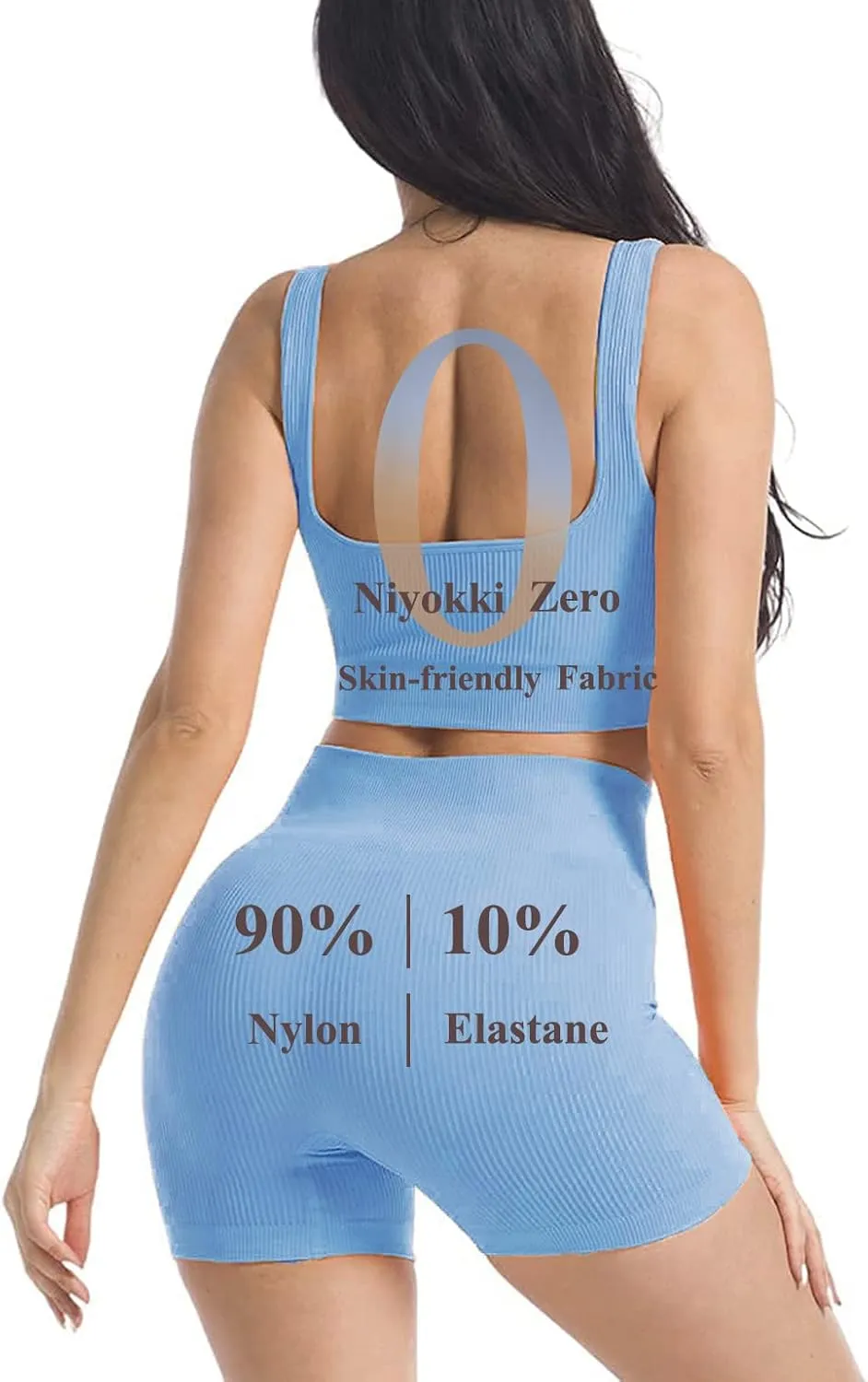 niyokki Workout Sets for Women Two Piece Sexy Summer Sports Bra and Crossover Shorts Matching Workout Set