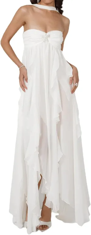 NUFIWI Off Shoulder Strapless Tube Maxi Dress Sleeveless Slim Midi Dress Tie Dye Bodycon Backless Going Out Party Dress