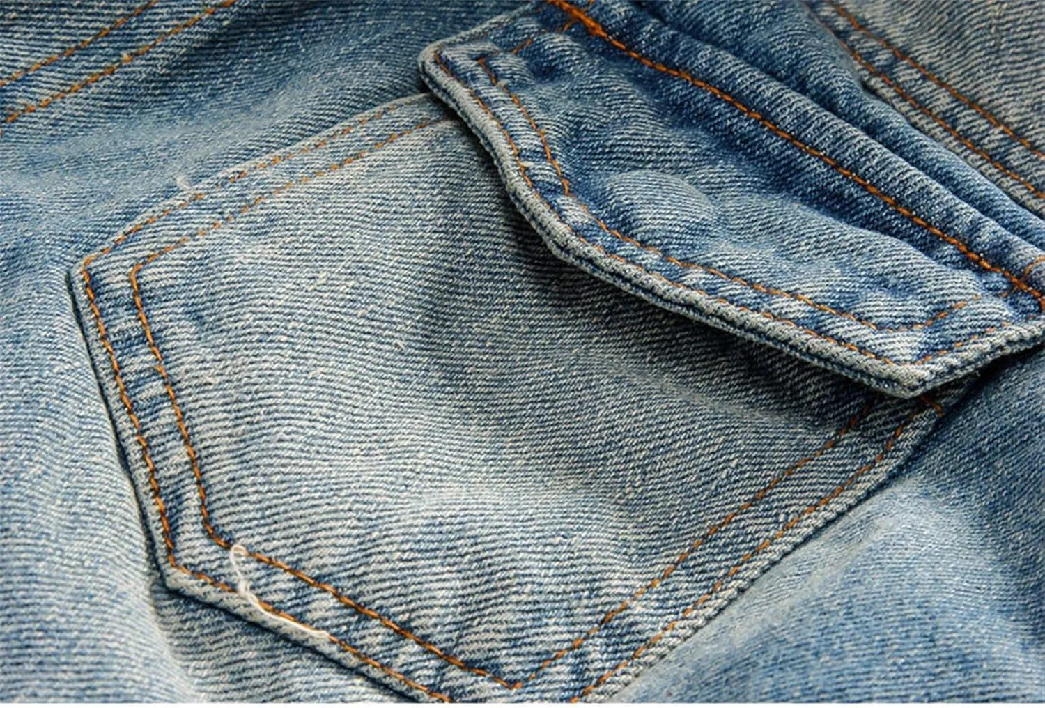 Omoone Men's Faux Fur Collar Sherpa Fleece Lined Distressed Denim Trucker Jacket