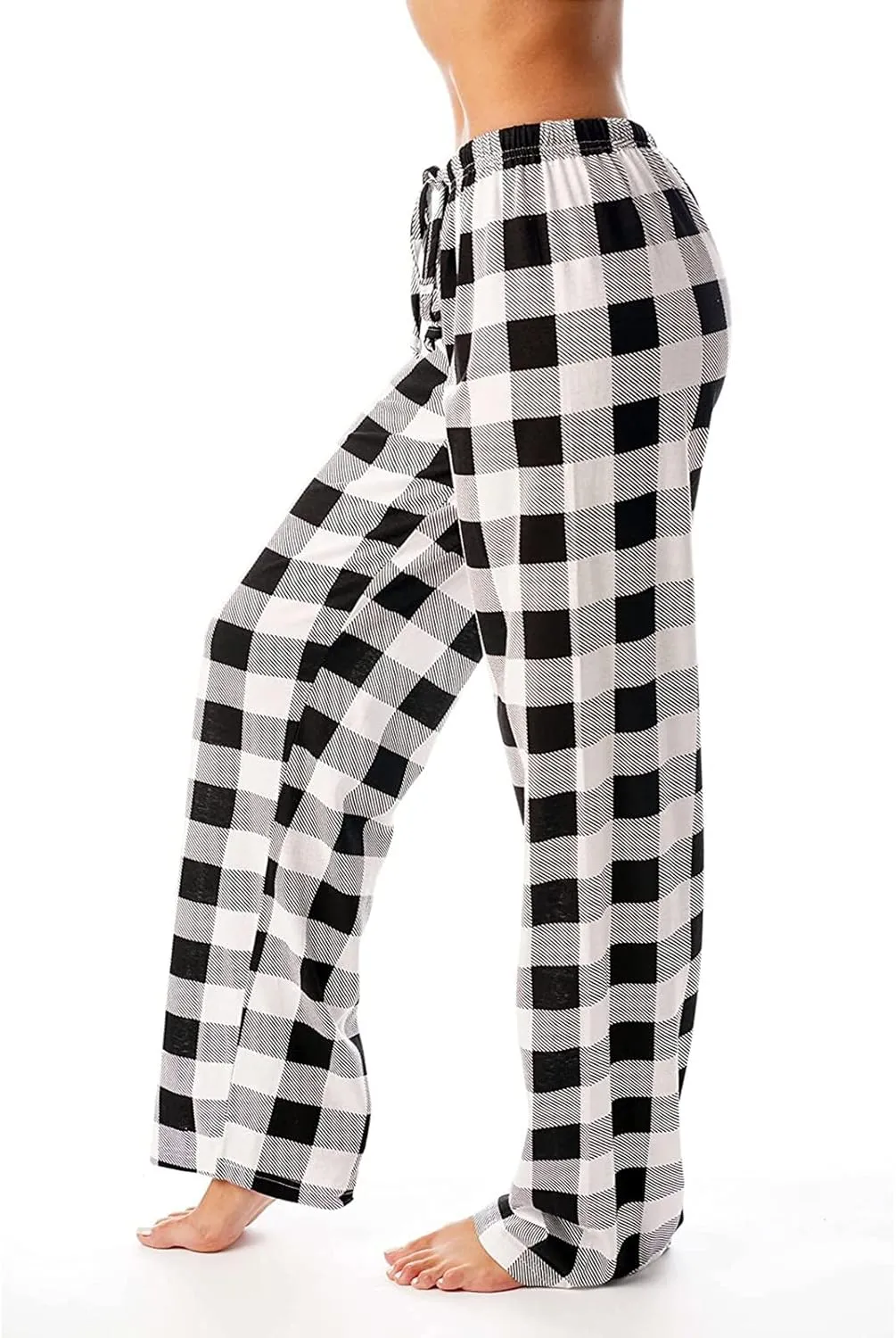 Pajama Pants Plaid Christmas Pajamas Pants for Women Wide Leg Pants Drawstring Pajama Bottoms Comfy Women's Sleepwear