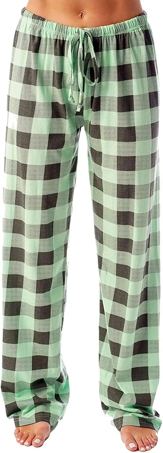 Pajama Pants Plaid Christmas Pajamas Pants for Women Wide Leg Pants Drawstring Pajama Bottoms Comfy Women's Sleepwear