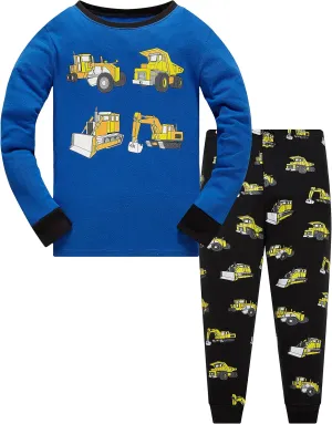 Popshion Little Boys Pajamas Sets Glow in Dark Dinosaur 100% Cotton 2 Piece Toddler Clothes Kids Pjs Sleepwear Size 2-10T