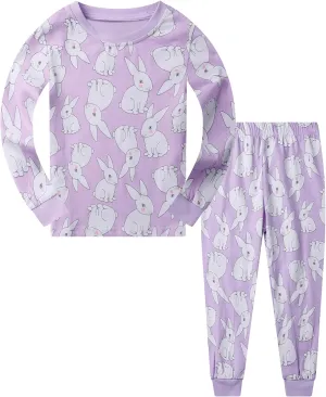 Popshion Little Girls Mermaid Pajamas 2 Piece Set 100% Cotton Sleepwear Toddler Clothes for Kids Baby Ladybug Style PJs