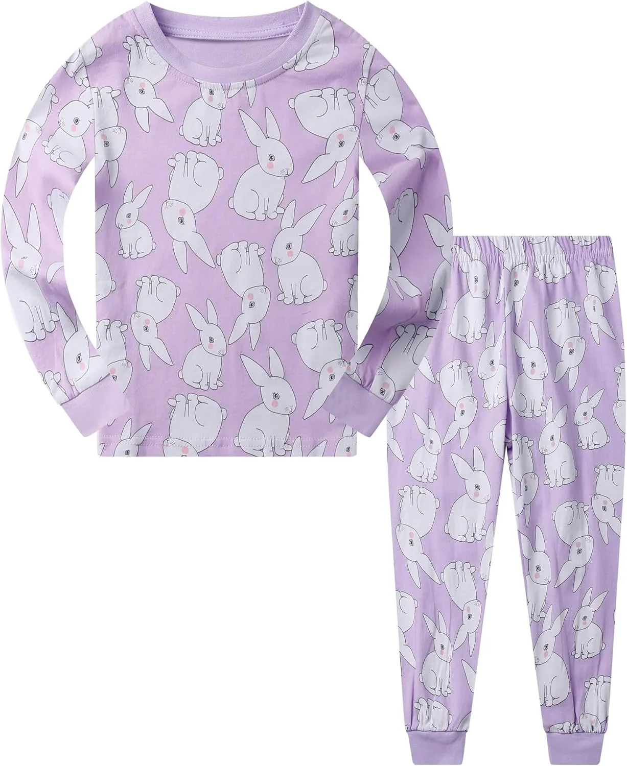 Popshion Little Girls Mermaid Pajamas 2 Piece Set 100% Cotton Sleepwear Toddler Clothes for Kids Baby Ladybug Style PJs