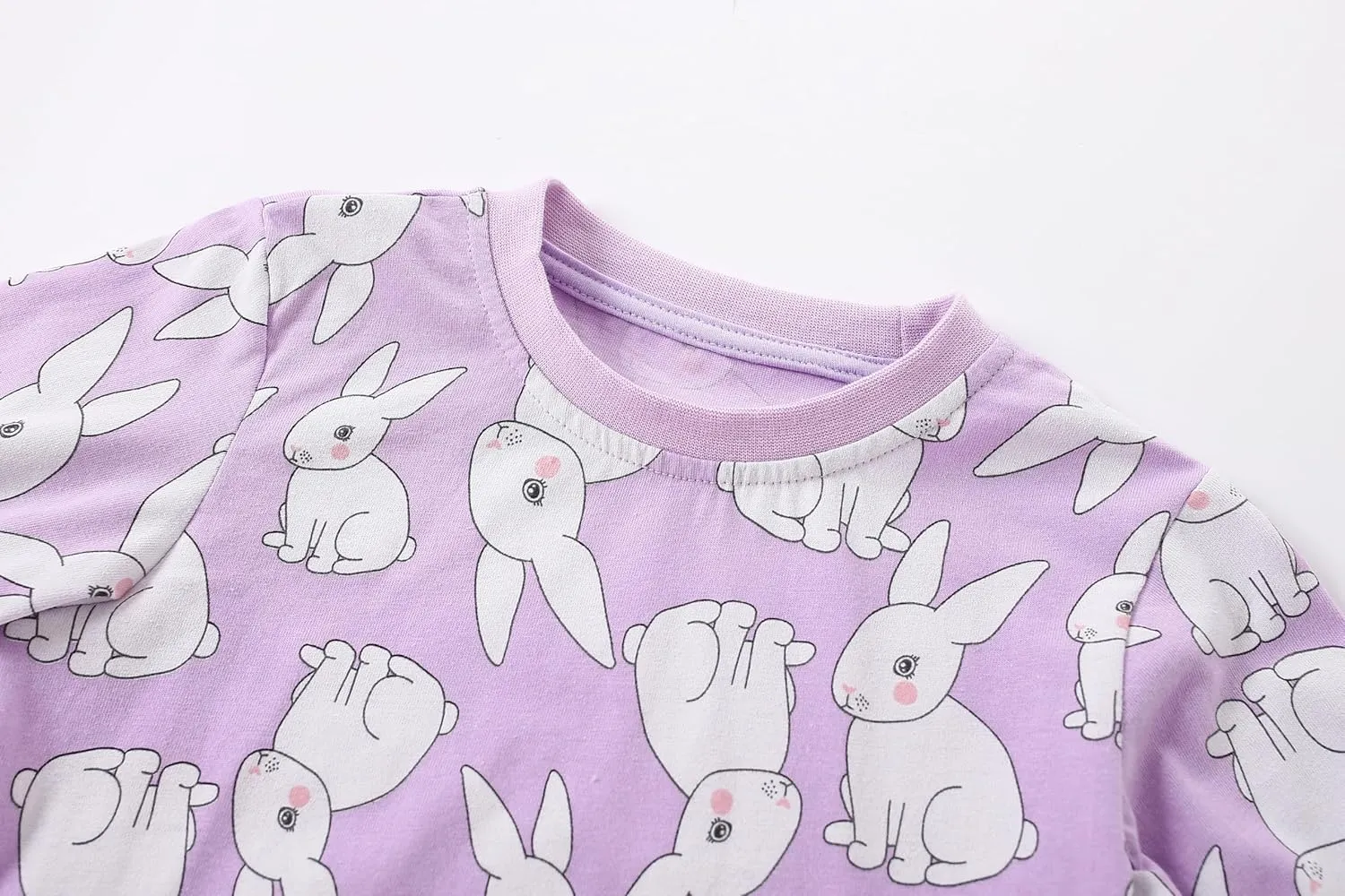 Popshion Little Girls Mermaid Pajamas 2 Piece Set 100% Cotton Sleepwear Toddler Clothes for Kids Baby Ladybug Style PJs