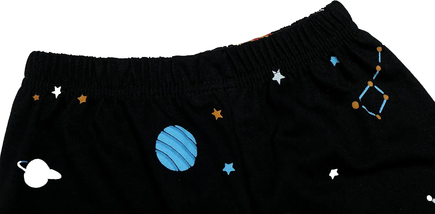 Qtake Fashion Boys Pajamas Planet Winter Long Sleeve Children Set Cotton Little Kids Pjs Sleepwear Size 2-12 year
