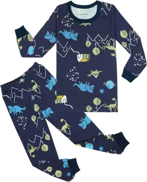 Qtake Fashion Boys Pajamas Planet Winter Long Sleeve Children Set Cotton Little Kids Pjs Sleepwear Size 2-12 year
