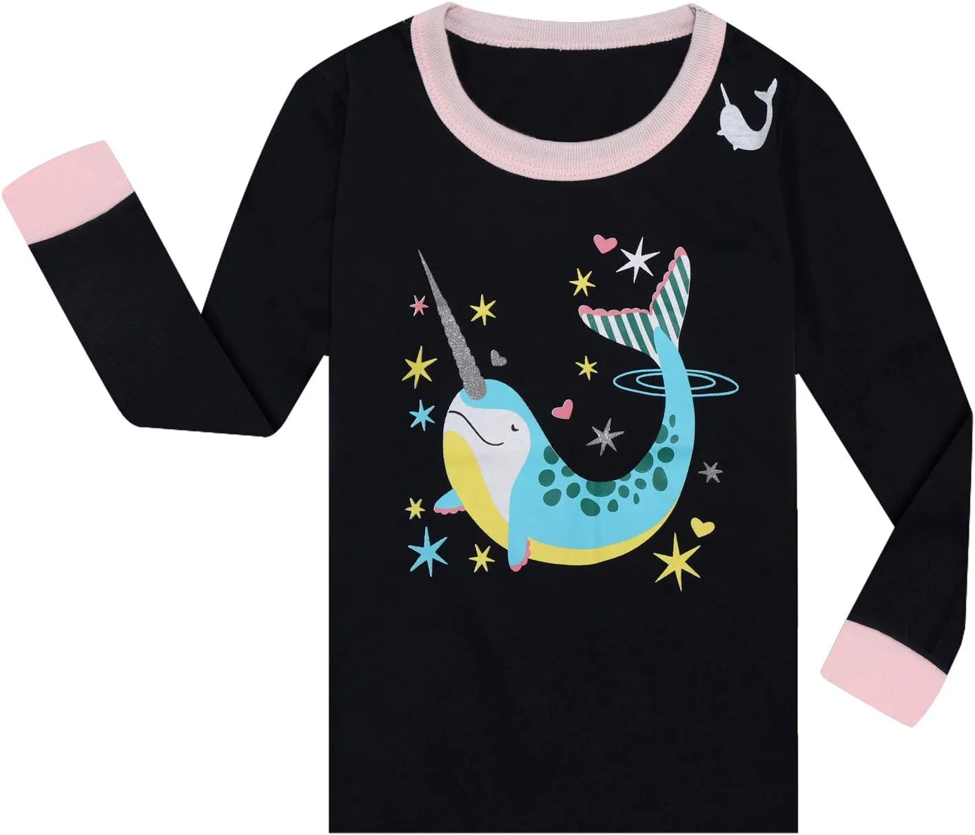 Qtake Fashion Girls Pajamas Toddler Pjs Set 100% Cotton Kids Sleepwear 2 Piece Child Clothes Size 2-12 Years
