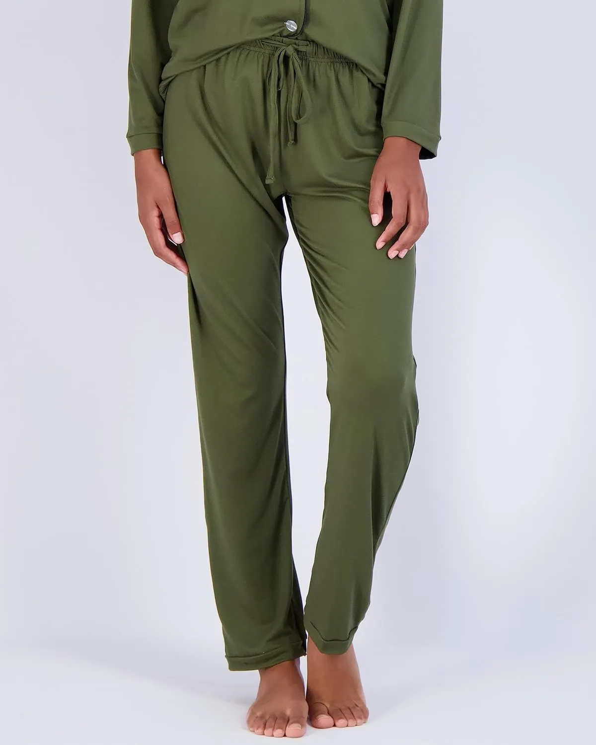 Real Essentials 2 Pack: Women's Pajamas Set Button Down Pants Soft Matching Sleepwear (Available In Plus)