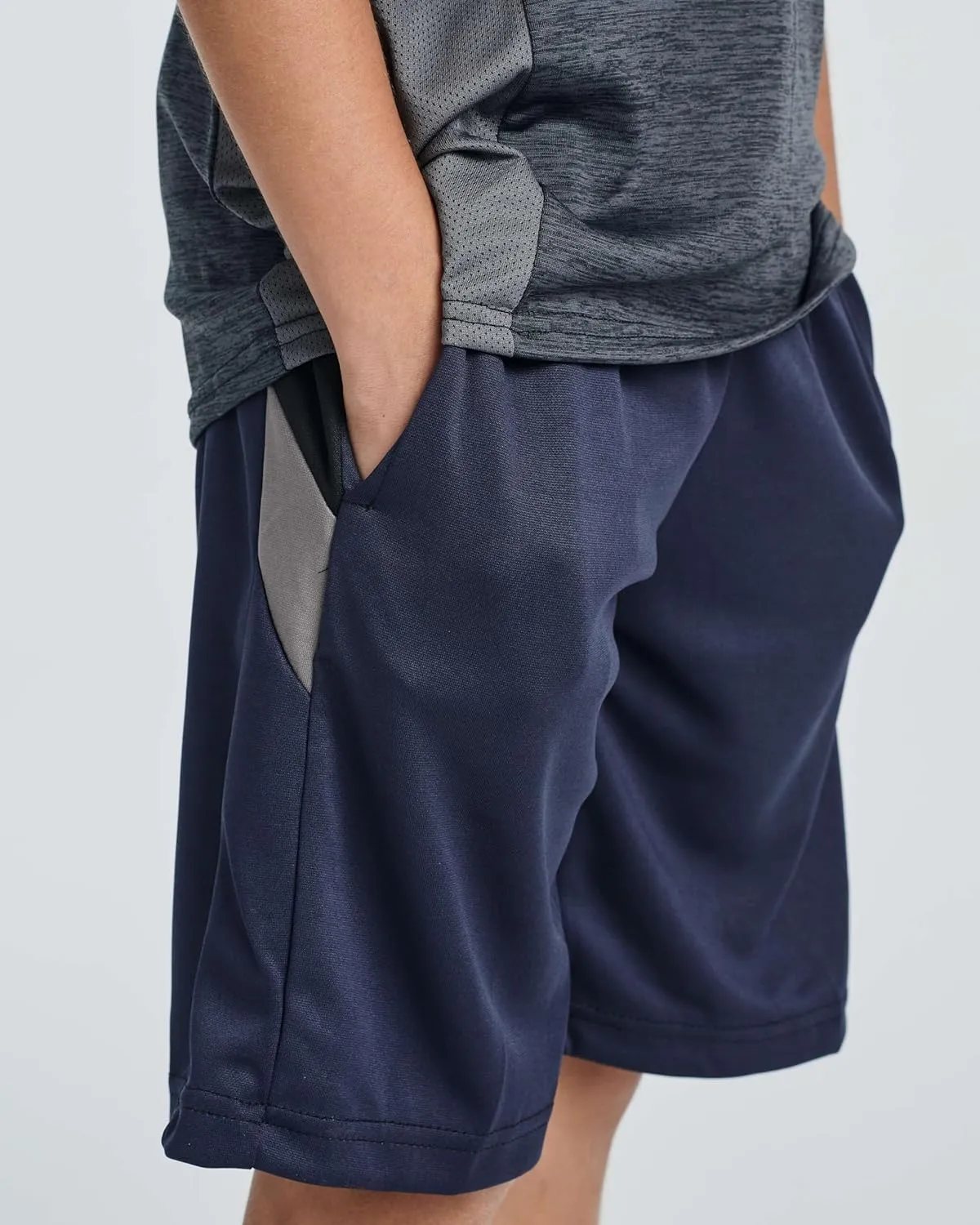 Real Essentials 5 Pack: Boys' Athletic Basketball Shorts with Pockets - Youth Activewear (Ages 4-18)