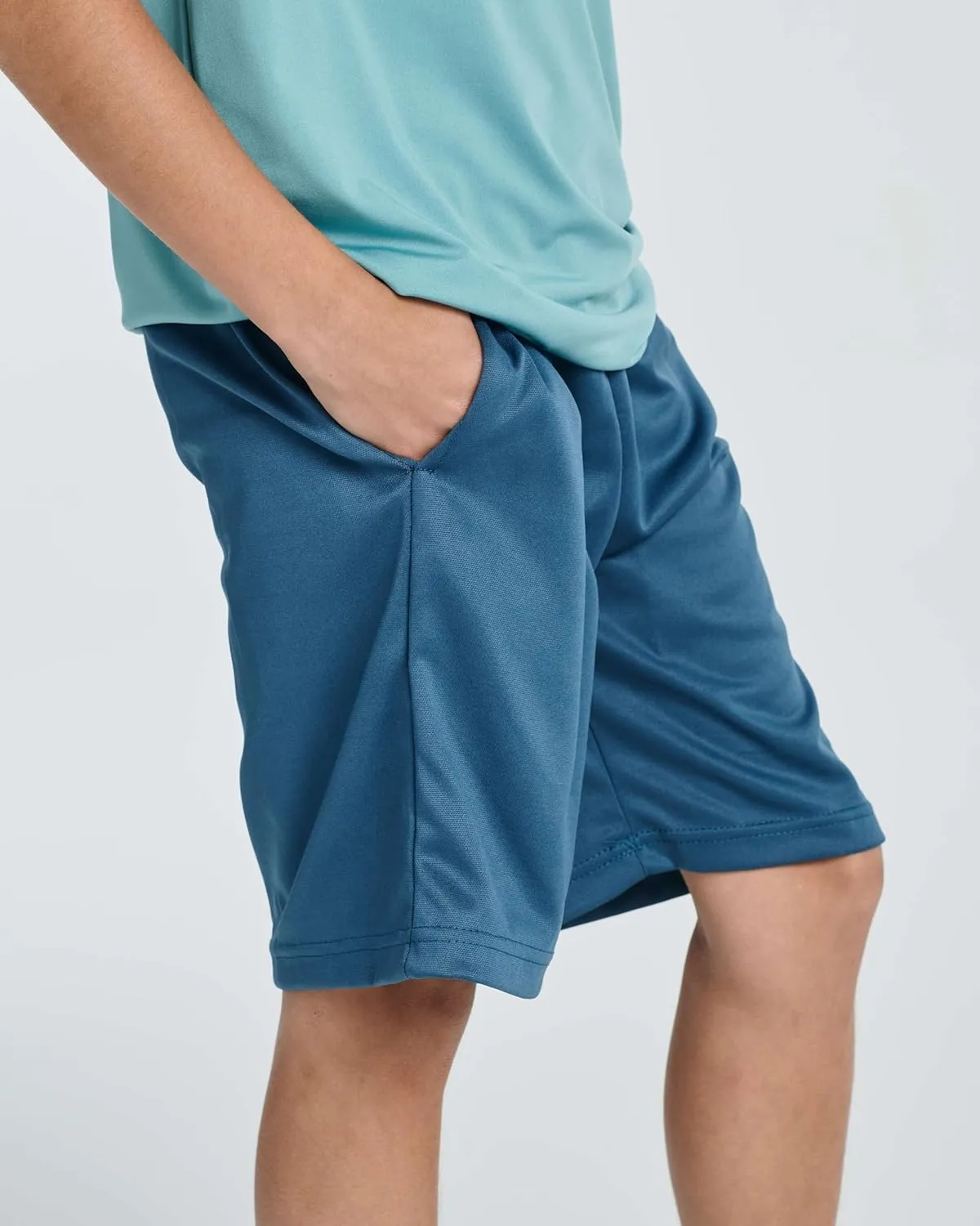 Real Essentials 5 Pack: Boys' Athletic Basketball Shorts with Pockets - Youth Activewear (Ages 4-18)