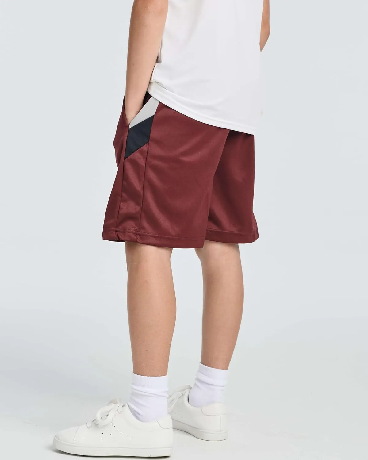 Real Essentials 5 Pack: Boys' Athletic Basketball Shorts with Pockets - Youth Activewear (Ages 4-18)