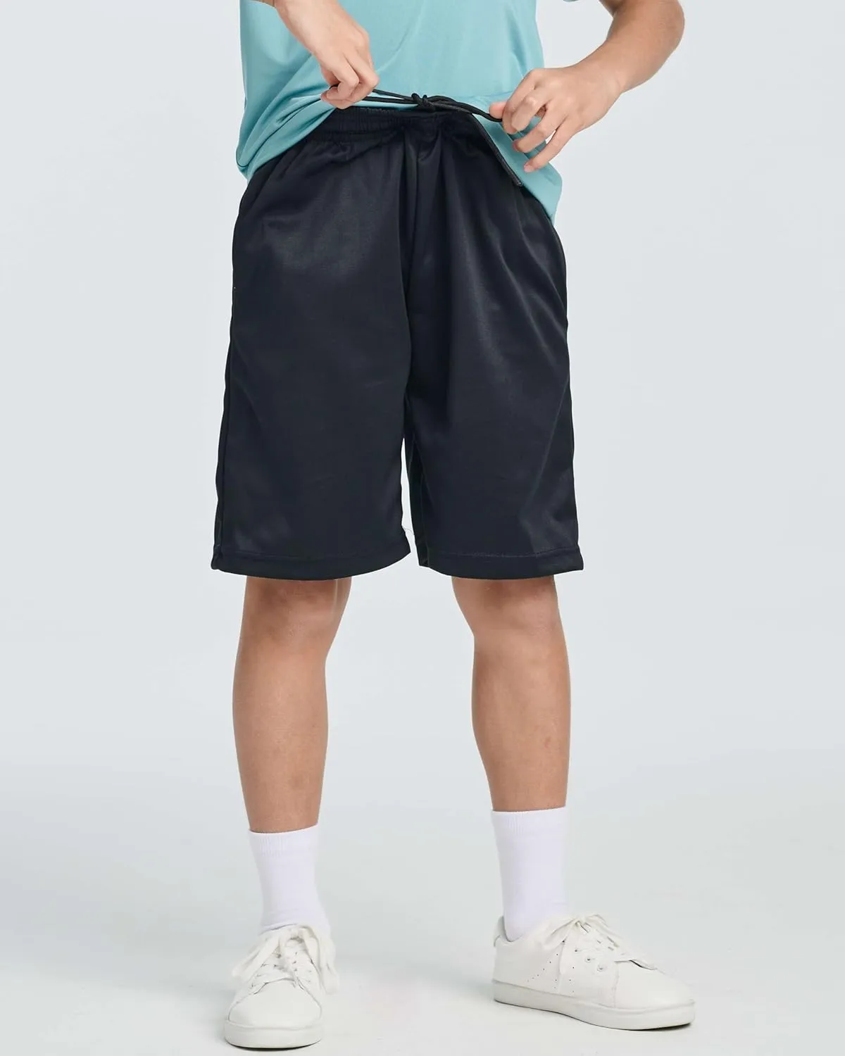 Real Essentials 5 Pack: Boys' Athletic Basketball Shorts with Pockets - Youth Activewear (Ages 4-18)
