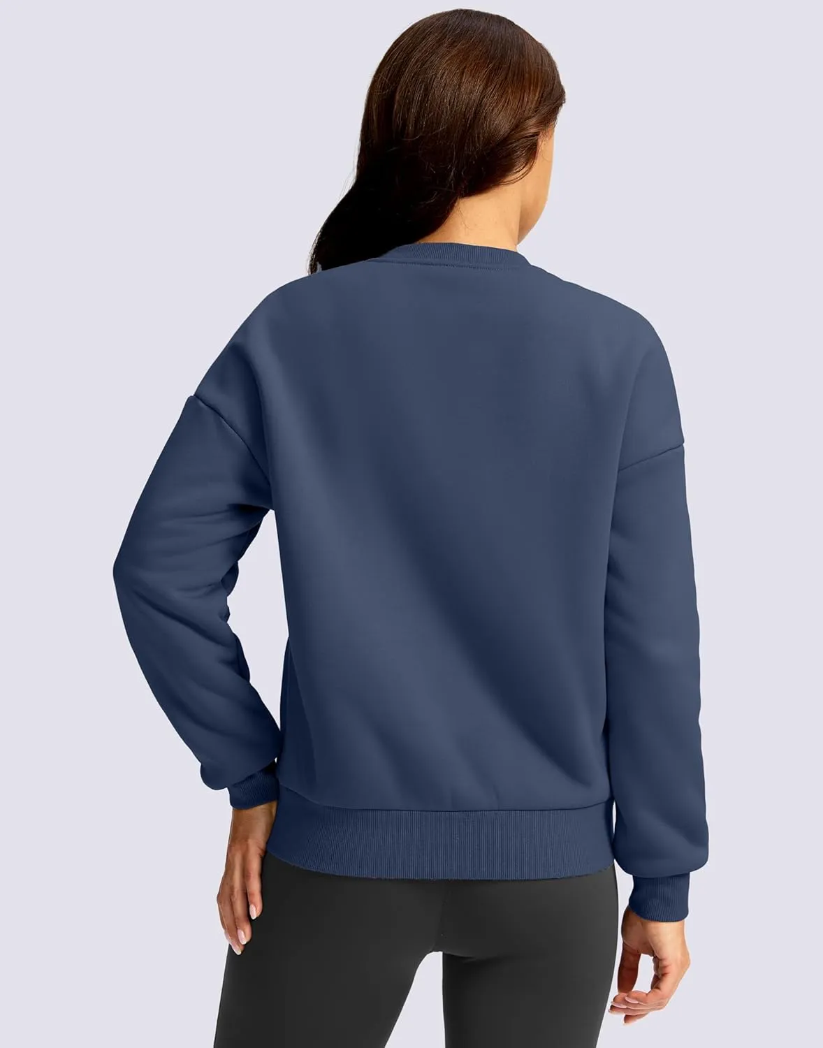 SANTINY Women's Fleece Sherpa Lined Sweatshirt Warm Winter Pullover Sweaters Cozy Thick Crewneck Sweatshirts with Pockets