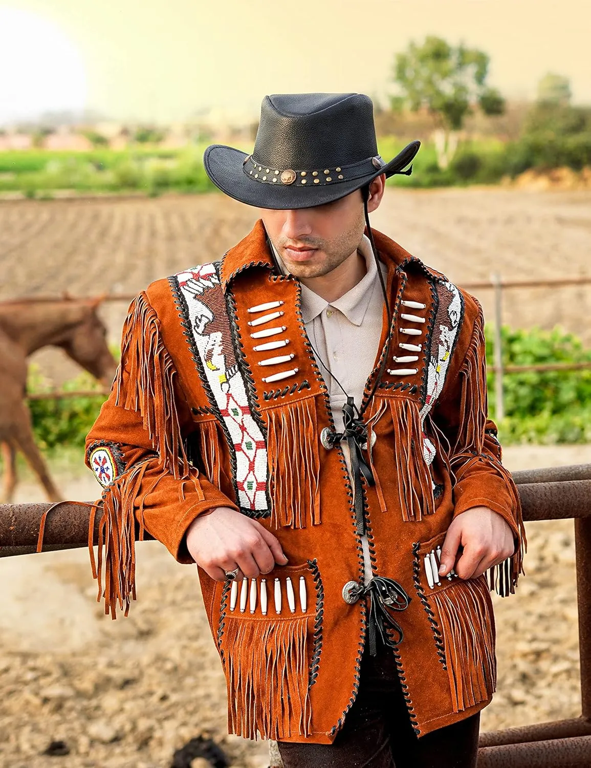 Shapeable Leather Cowboy hat into Outback hat Western Vintage Australian Hats for Men & Women