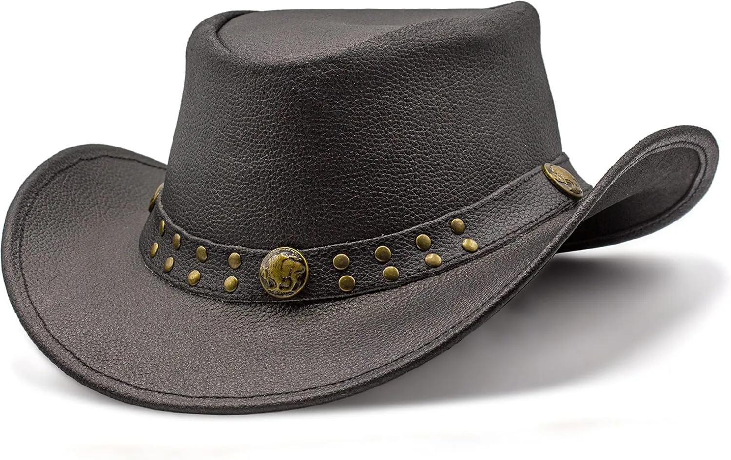 Shapeable Leather Cowboy hat into Outback hat Western Vintage Australian Hats for Men & Women