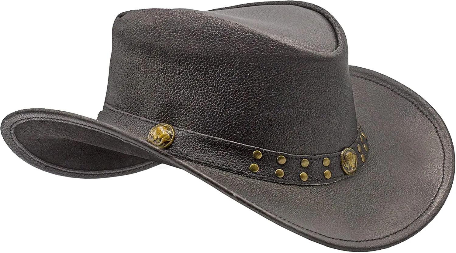 Shapeable Leather Cowboy hat into Outback hat Western Vintage Australian Hats for Men & Women