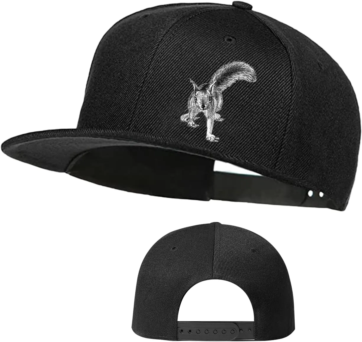 Skull Hat Flat Bill Hats for Men Boys Skeleton Cap USA American Flag Black Mens Snapback Hats Flat Brim Snap Backpack