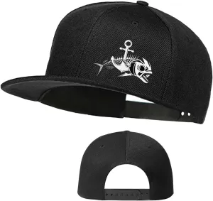 Skull Skateboards Hat Flat Bill Hats for Men Snap Backpack Mens Hats and Caps Cool Snapback Baseball Cap for Boys Hip Hop