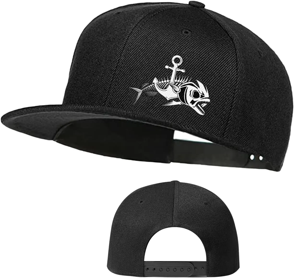 Skull Skateboards Hat Flat Bill Hats for Men Snap Backpack Mens Hats and Caps Cool Snapback Baseball Cap for Boys Hip Hop