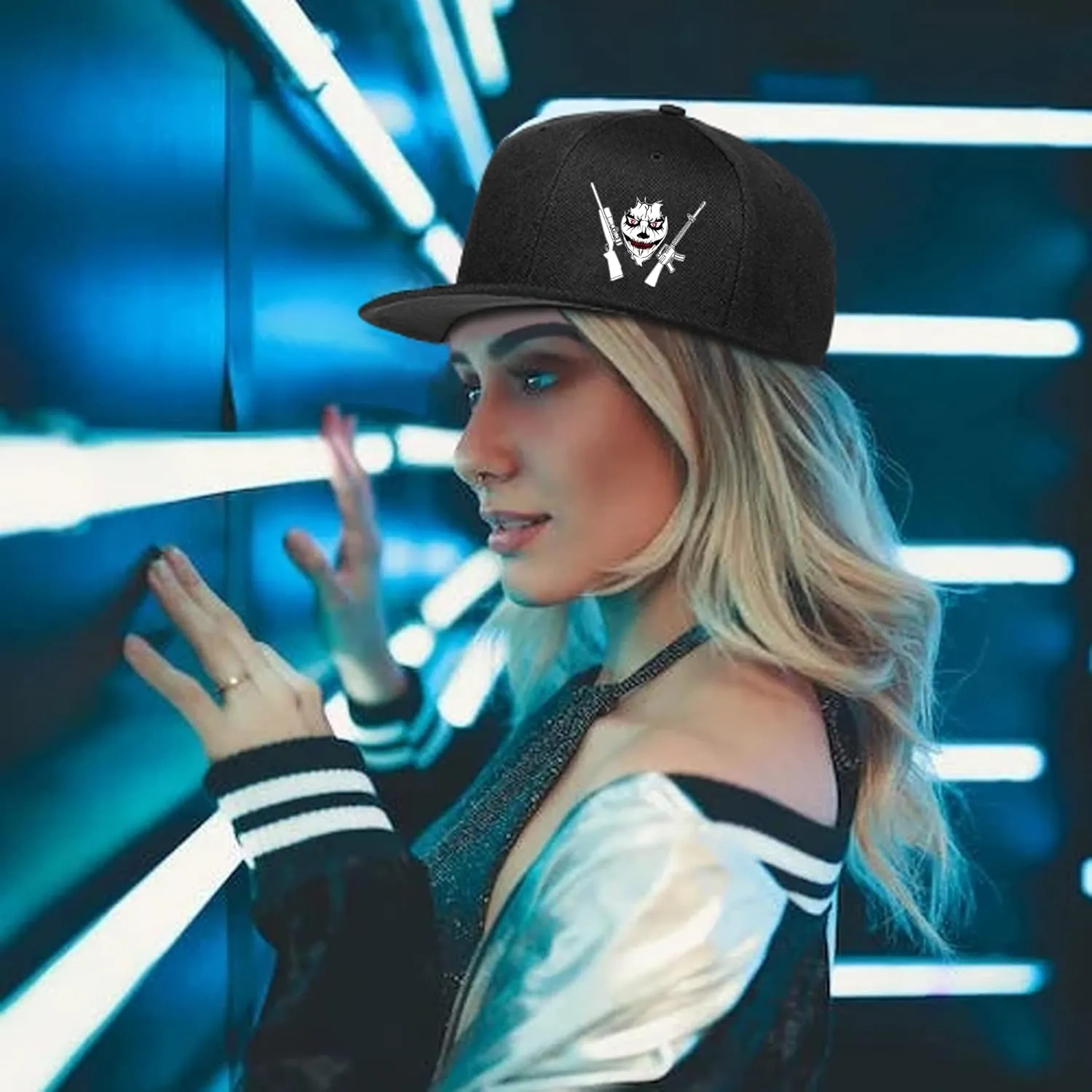 Skull Skateboards Hat Flat Bill Hats for Men Snap Backpack Mens Hats and Caps Cool Snapback Baseball Cap for Boys Hip Hop