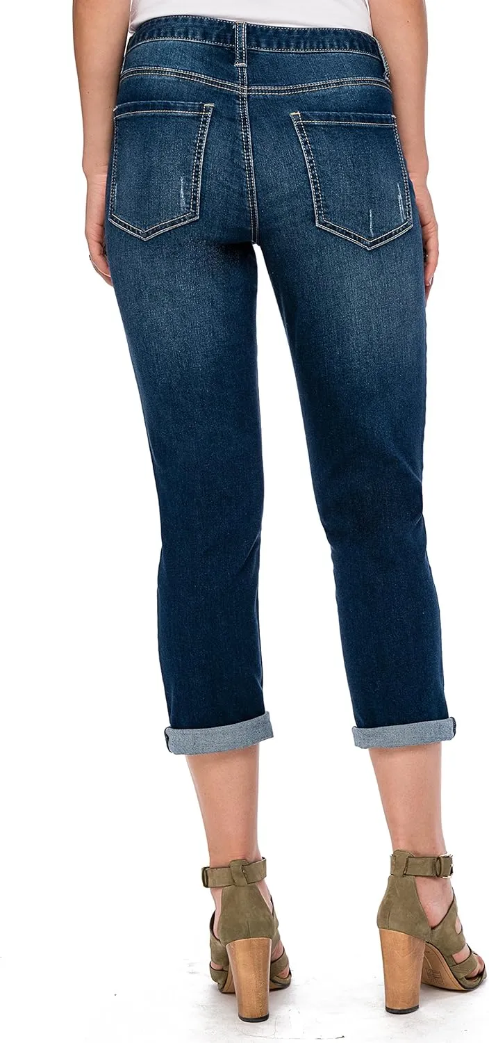 Skyes The Limit Women's Distressed Denim Boyfriend Jean