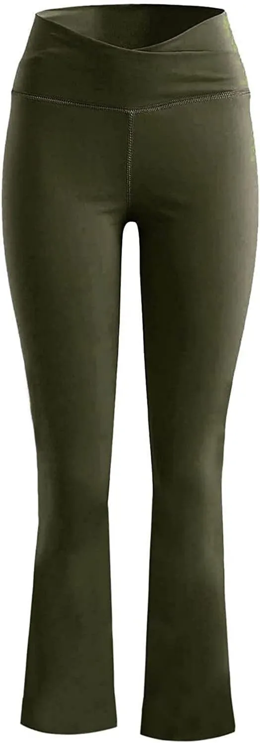 SMIDOW Womens High Waisted Bell Bottom Pants Flare Leggings Firm Compression Yoga Leggings Dance Pants Activewear