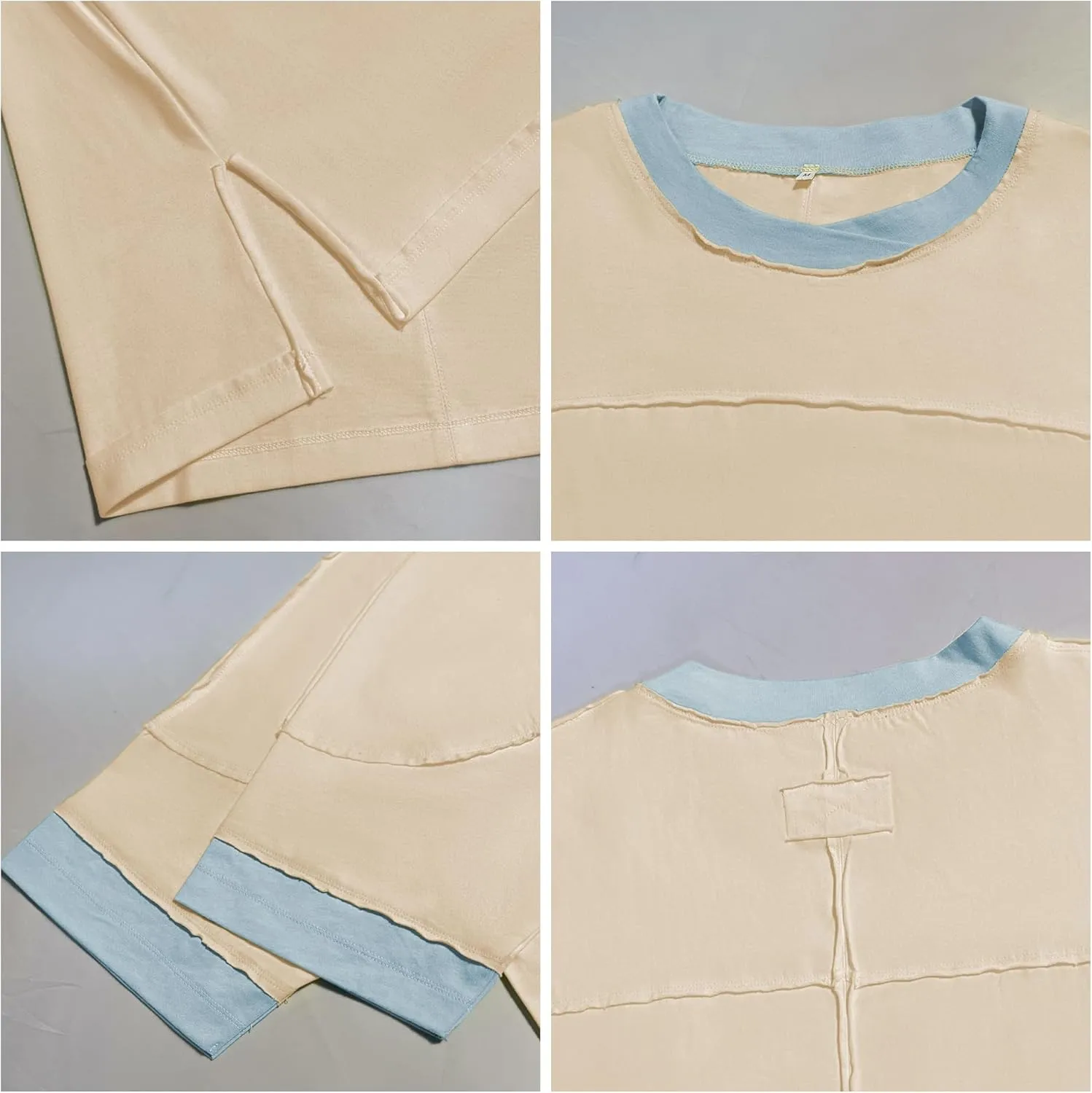 Songling Womens 3/4 Length Sleeve Casual Loose Fit Summer Tee Shirt Basics Cotton t Shirts Trendy Tops