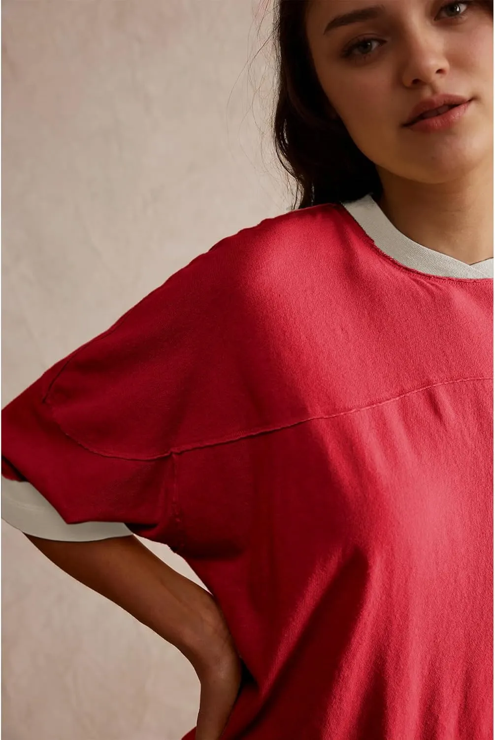 Songling Womens 3/4 Length Sleeve Casual Loose Fit Summer Tee Shirt Basics Cotton t Shirts Trendy Tops