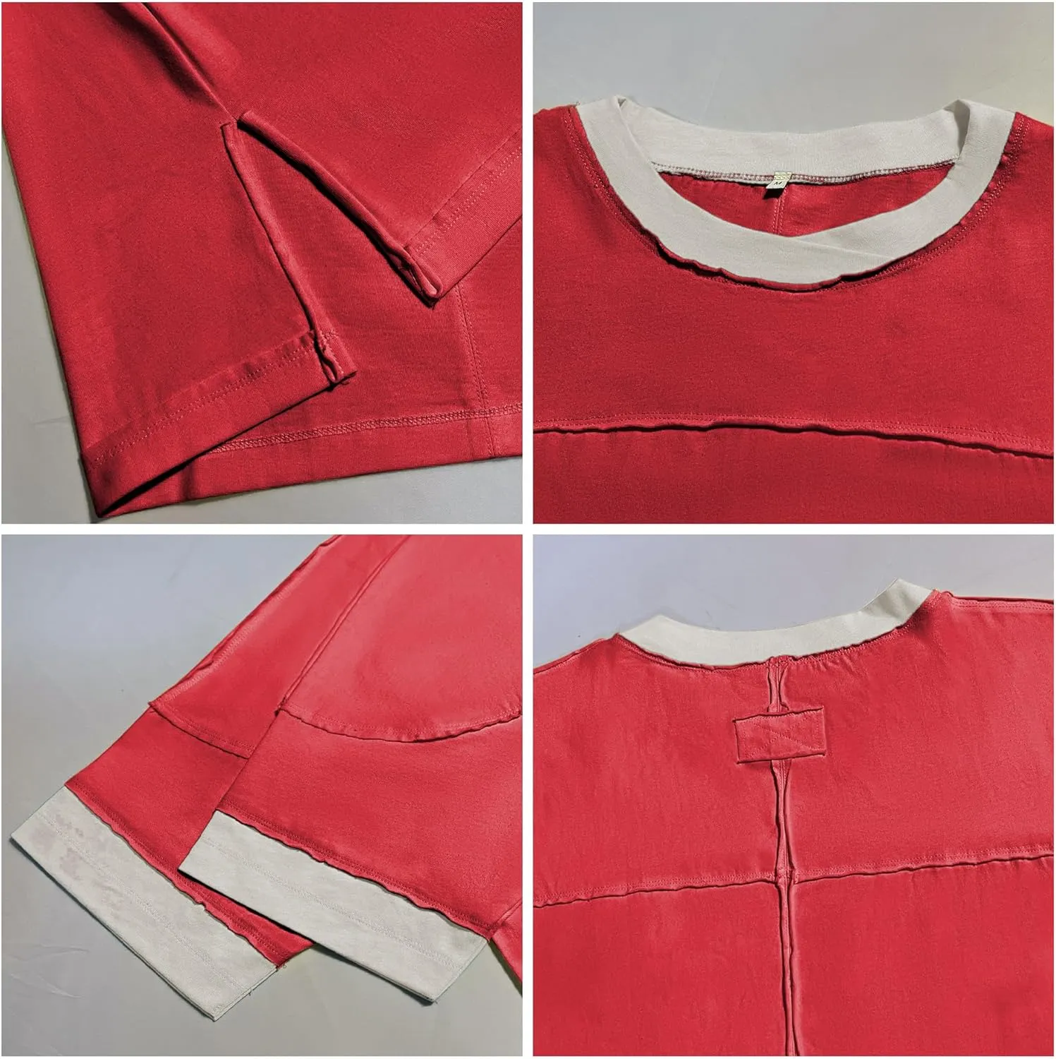 Songling Womens 3/4 Length Sleeve Casual Loose Fit Summer Tee Shirt Basics Cotton t Shirts Trendy Tops