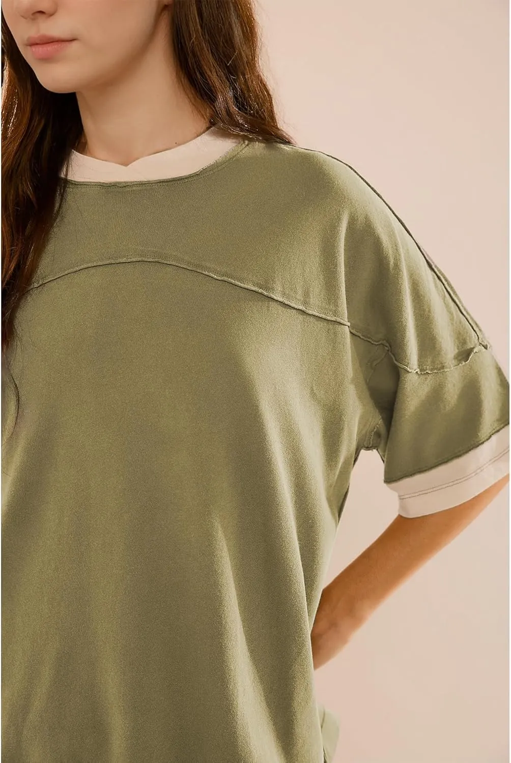 Songling Womens 3/4 Length Sleeve Casual Loose Fit Summer Tee Shirt Basics Cotton t Shirts Trendy Tops