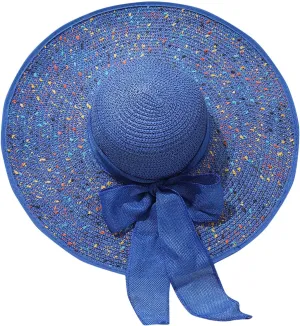 Straw Beach Hat UPF 50 Ladies Straw Hats for Summer Women Floppy Bow Sun Hat with Wide Brim Foldable Roll-Up Cap
