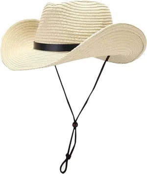 Straw Cowboy Hats for Women Men Western Foldable Sun Cowgirl Cap Hat Fedora Panama Hat Roll up Wide Brim Beach Hats