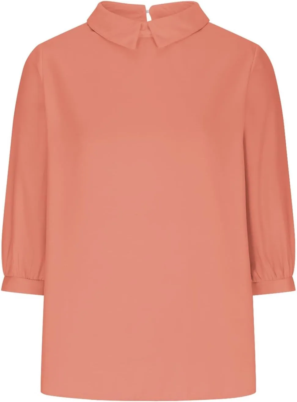 Summer Cotton Linen Gauze Shirts Comfy Shift Breathable Lounge Top Loose Fit 3/4 Sleeve Lapel T Shirt Plain Blouse