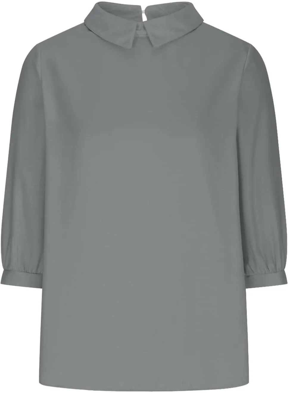 Summer Cotton Linen Gauze Shirts Comfy Shift Breathable Lounge Top Loose Fit 3/4 Sleeve Lapel T Shirt Plain Blouse