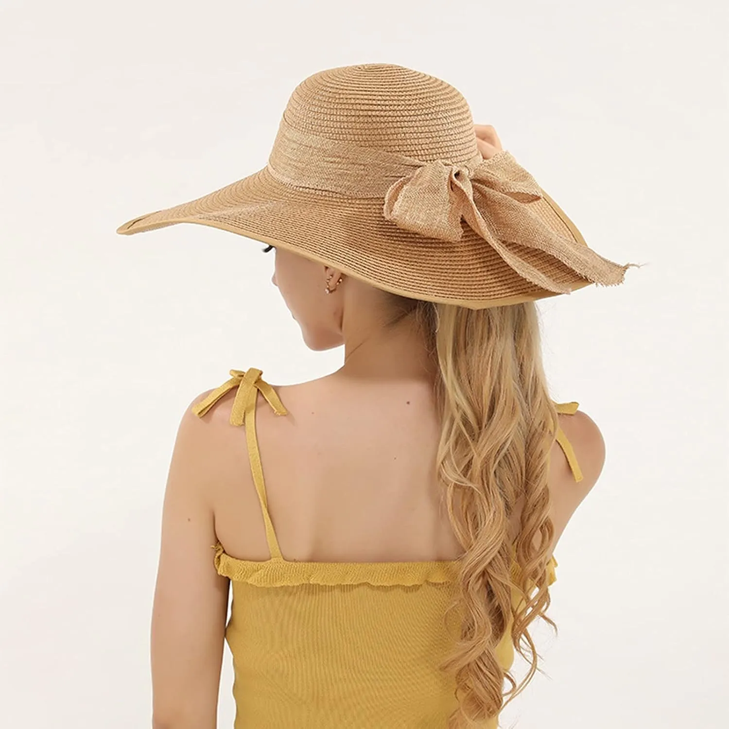 Sun Hat Womens Wide Brim Foldable Straw Hats Beach Sun Hats for Women Floppy Summer Hats UPF 50 