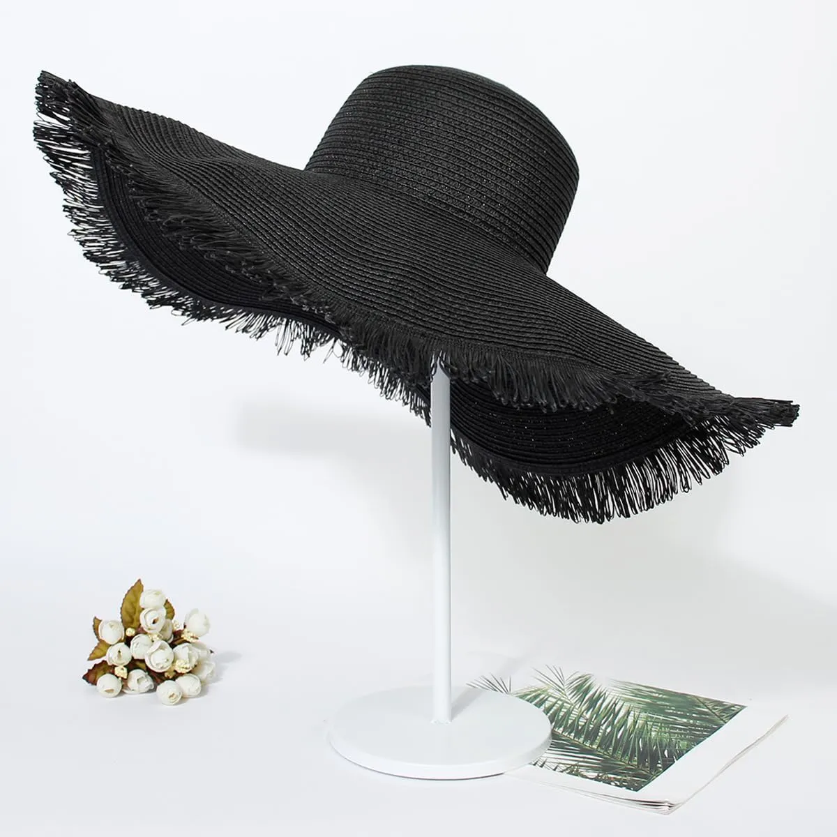 Sun Hats for Women 18.9'' Wide Brim Sun Protection Hats Floppy Straw Hats UV Protection Summer Hats Beach Hats