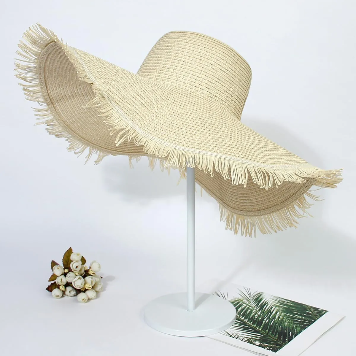 Sun Hats for Women 18.9'' Wide Brim Sun Protection Hats Floppy Straw Hats UV Protection Summer Hats Beach Hats