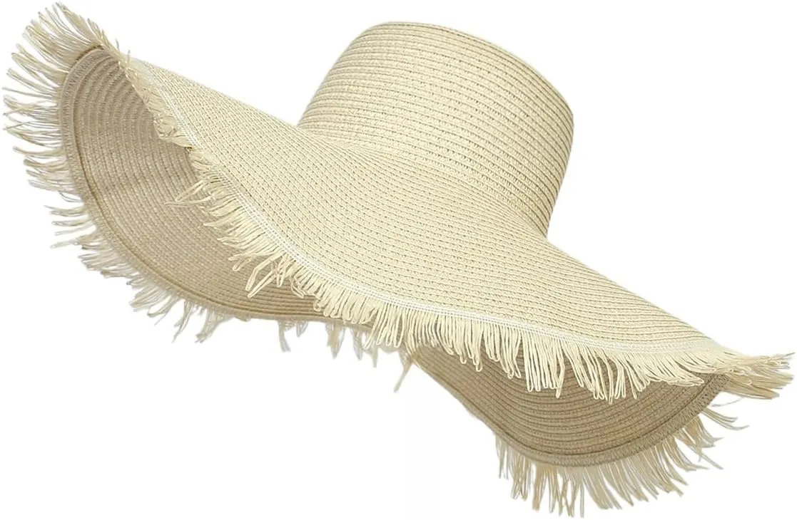 Sun Hats for Women 18.9'' Wide Brim Sun Protection Hats Floppy Straw Hats UV Protection Summer Hats Beach Hats