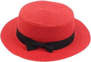 Sun Visors for Women Beach Foldable Wide Brim Retro Fedora Floppy Beach Hat Women's Straw Hat Travel Hats