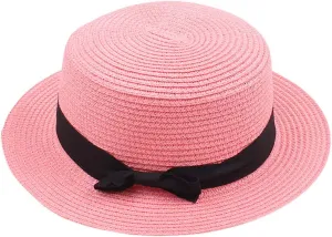 Sun Visors for Women Beach Foldable Wide Brim Retro Fedora Floppy Beach Hat Women's Straw Hat Travel Hats