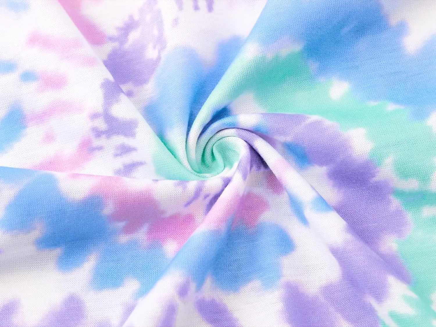 Tebbis Girls Nightgown – Soft Long Sleeves Sleepwear Trendy Tie Dye Spiral Nightdress Pajama Teen/Little Size 6-16