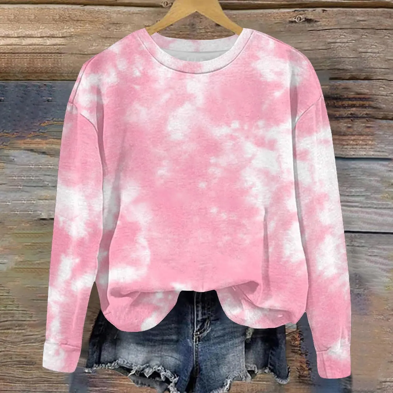 Tie Dye Sweatshirts For Girls Cute Long Sleeve Crewneck Fleece Pullovers Casual Graphic Teens Sweaters 1-12 Years