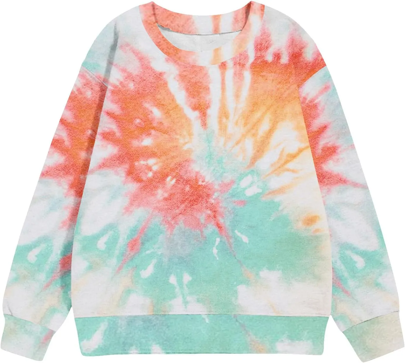 Tie Dye Sweatshirts For Girls Cute Long Sleeve Crewneck Fleece Pullovers Casual Graphic Teens Sweaters 1-12 Years