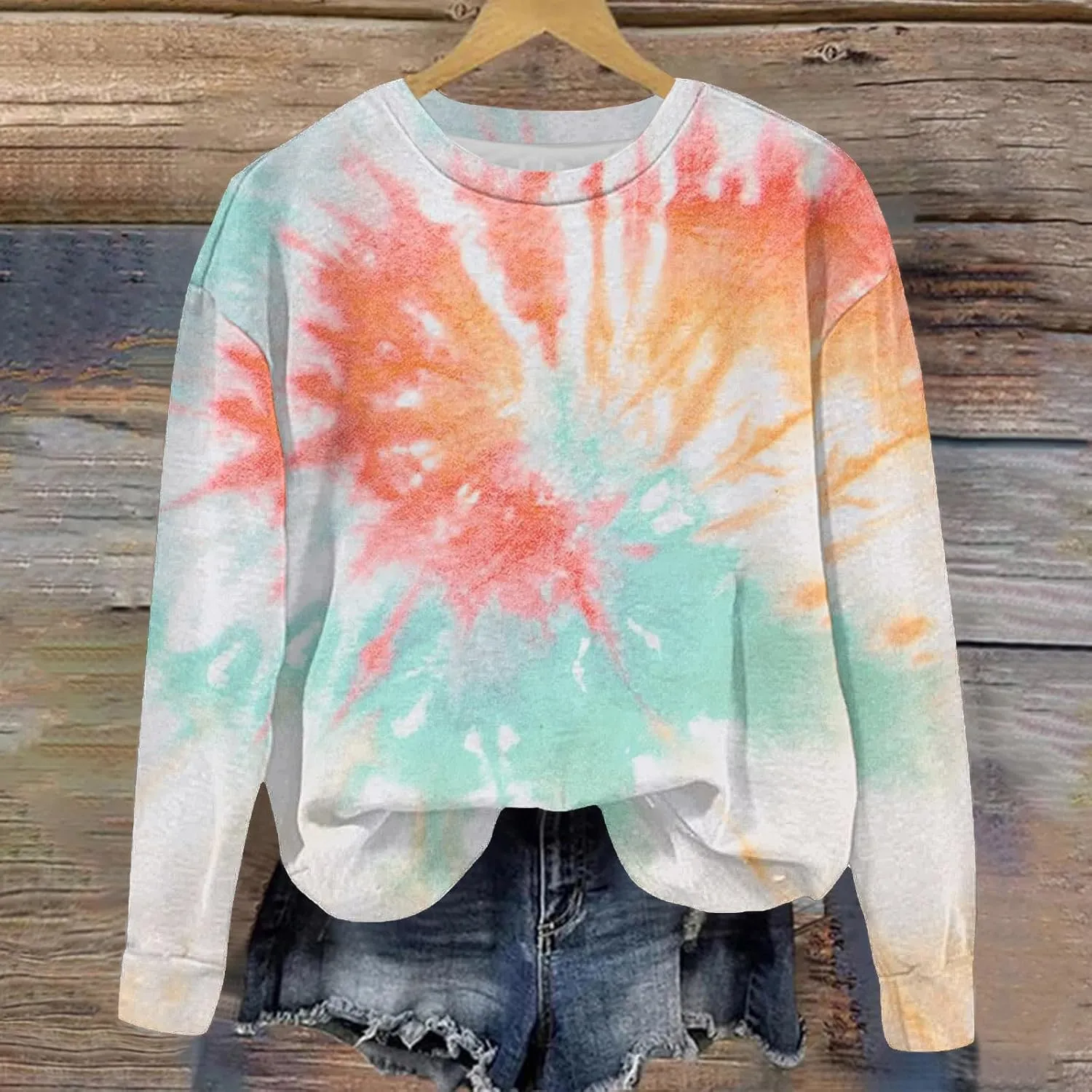 Tie Dye Sweatshirts For Girls Cute Long Sleeve Crewneck Fleece Pullovers Casual Graphic Teens Sweaters 1-12 Years