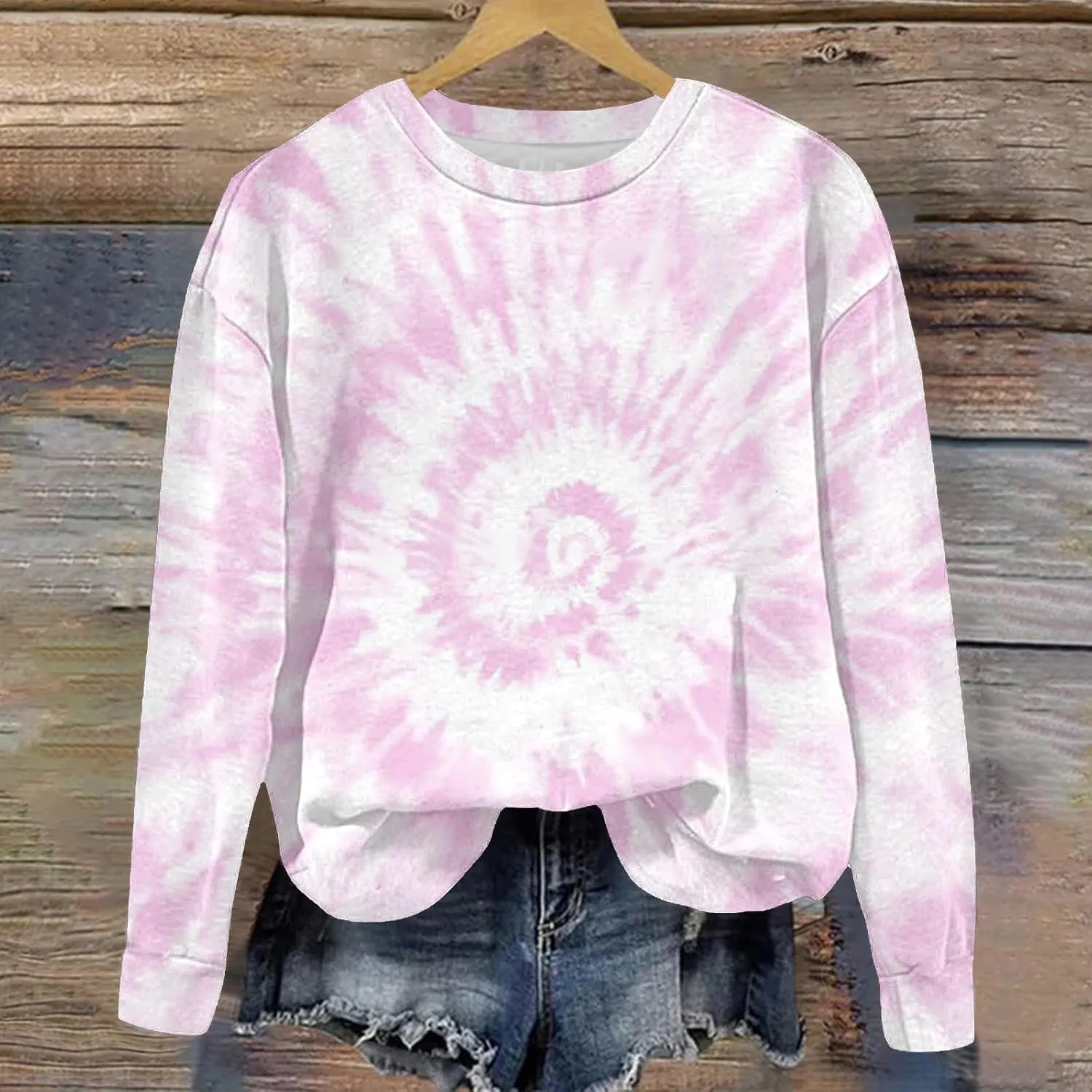 Tie Dye Sweatshirts For Girls Cute Long Sleeve Crewneck Fleece Pullovers Casual Graphic Teens Sweaters 1-12 Years