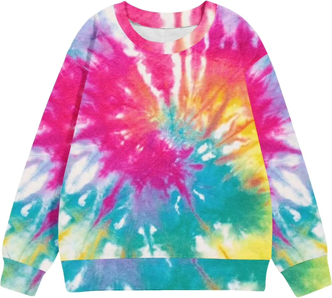 Tie Dye Sweatshirts For Girls Cute Long Sleeve Crewneck Fleece Pullovers Casual Graphic Teens Sweaters 1-12 Years