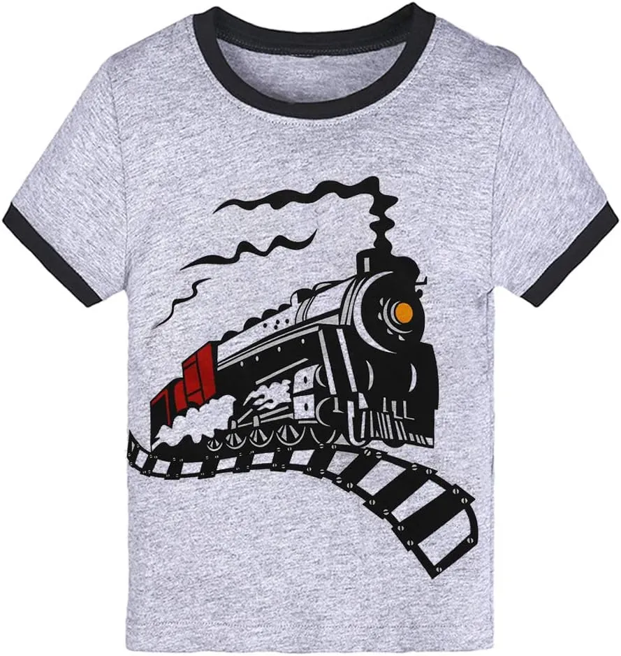 Toddler Baby Boys Tops Cartoon Dinosaur Print Tees Kids Cotton Clothes Summer Short Sleeves T-Shirts