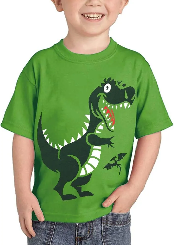 Toddler Baby Boys Tops Cartoon Dinosaur Print Tees Kids Cotton Clothes Summer Short Sleeves T-Shirts