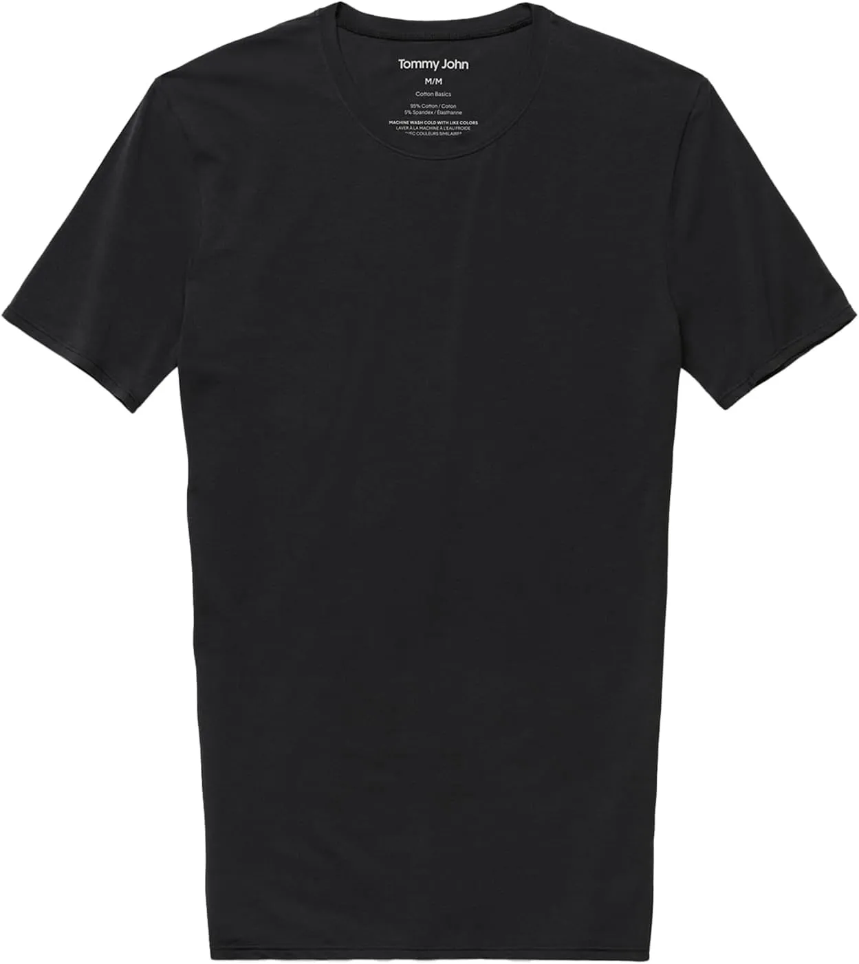 Tommy John Men's Cotton Basics Crew Neck Undershirt - Stay-Tucked Fit